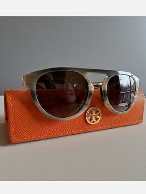 Tory Burch Tortoise Pilot Sunglasses